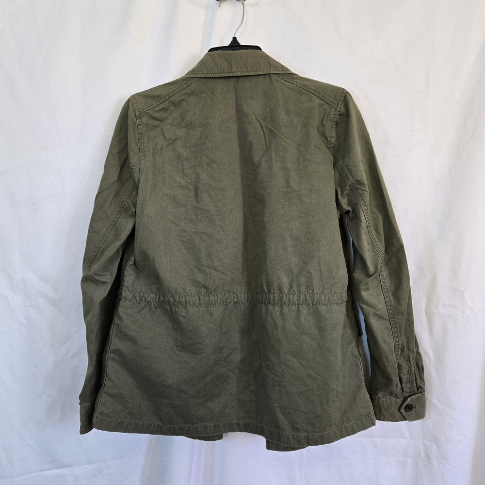Banana Republic Women's Olive Green Front Button Collared Twill Utility Jacket 6 - Picture 8 of 12